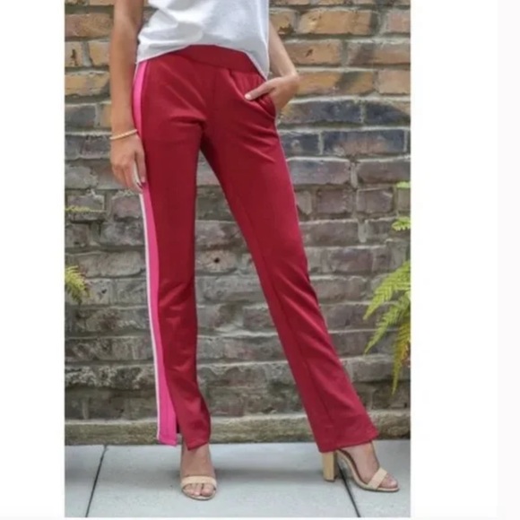 Pam & Gela Microscuba Burgundy Pink Track Pants - Picture 1 of 9